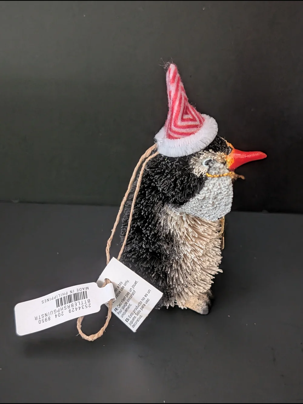 Pottery Barn Bottle Brush Penguin Christmas Ornament 8-2026OT